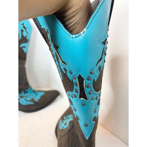 Passions Woman Turquoise Colt Boots Size 10 - Picture 9 of 16